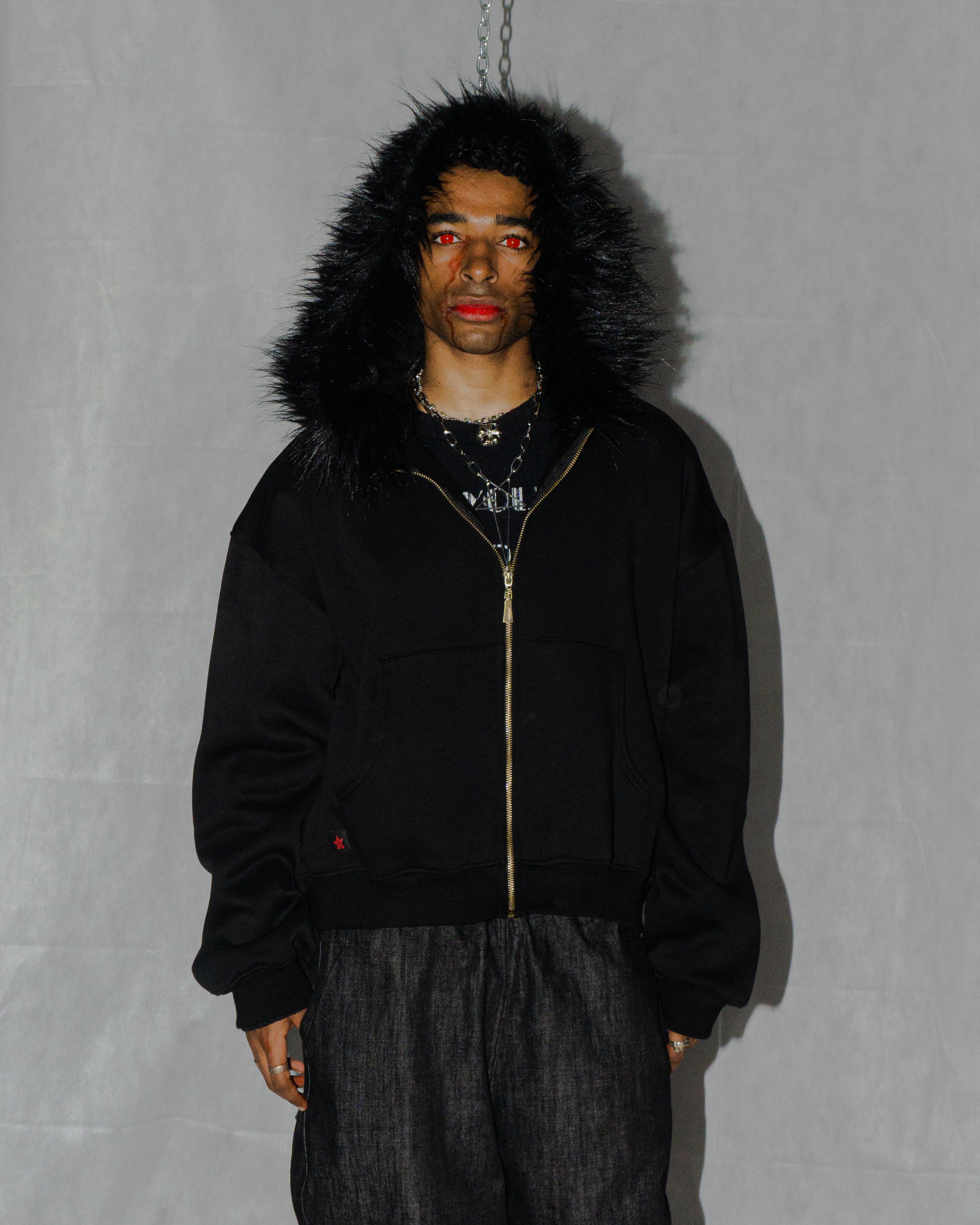 amfy fur zipup hoodie