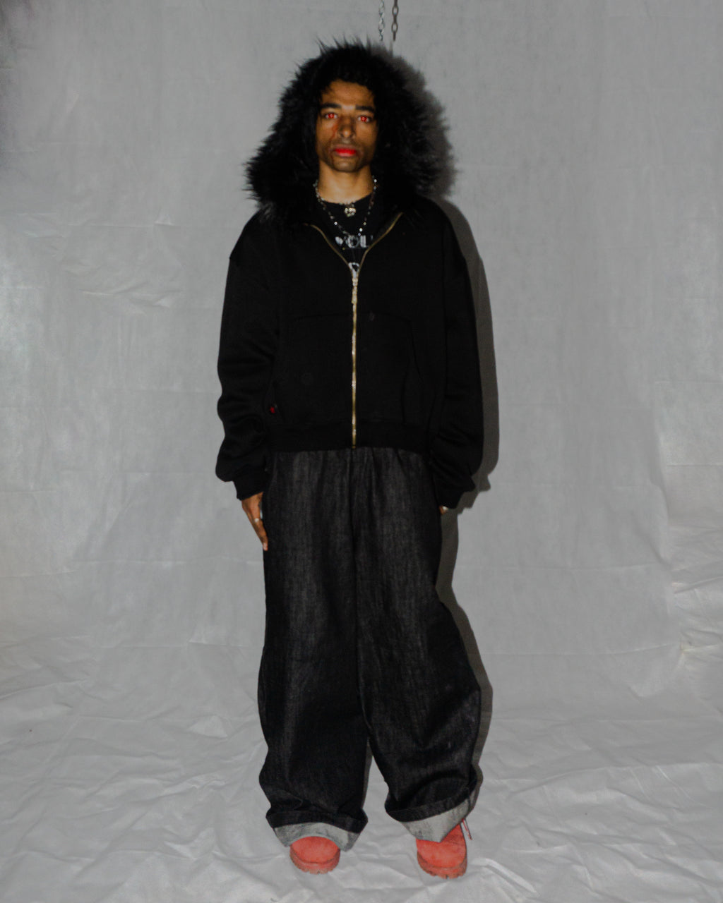 amfy fur zipup hoodie