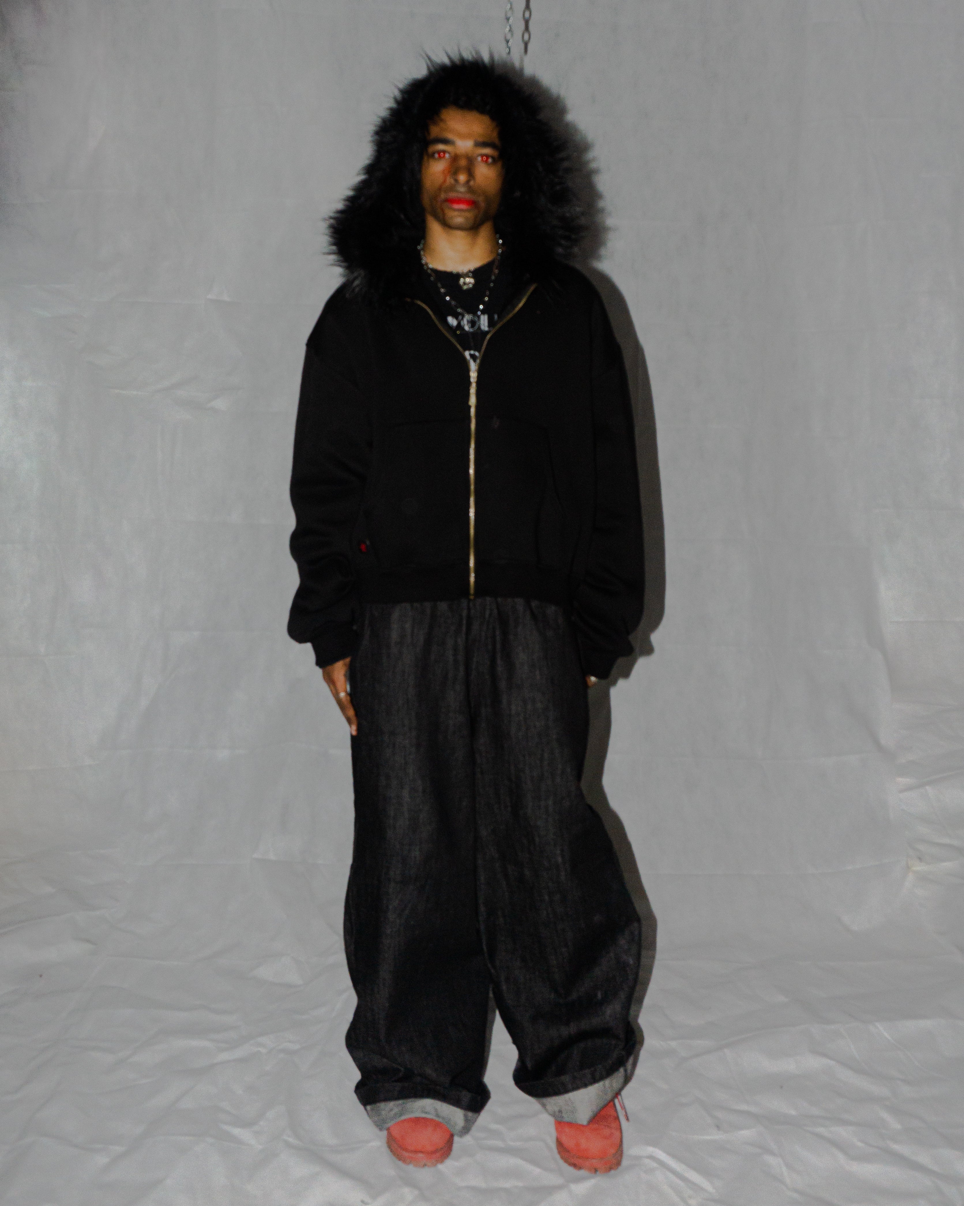 amfy fur zipup hoodie