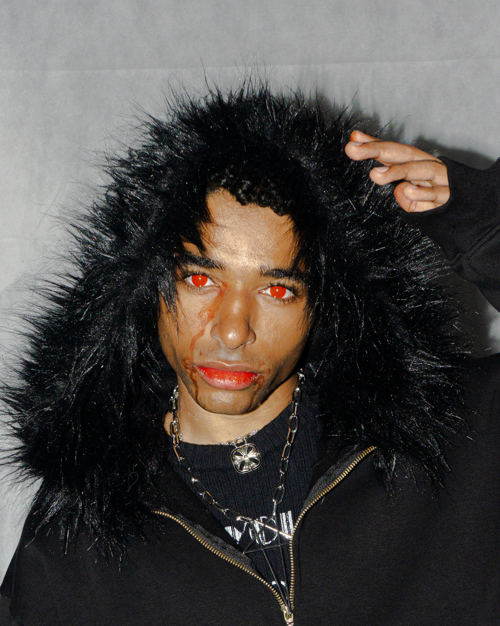 amfy fur zipup hoodie