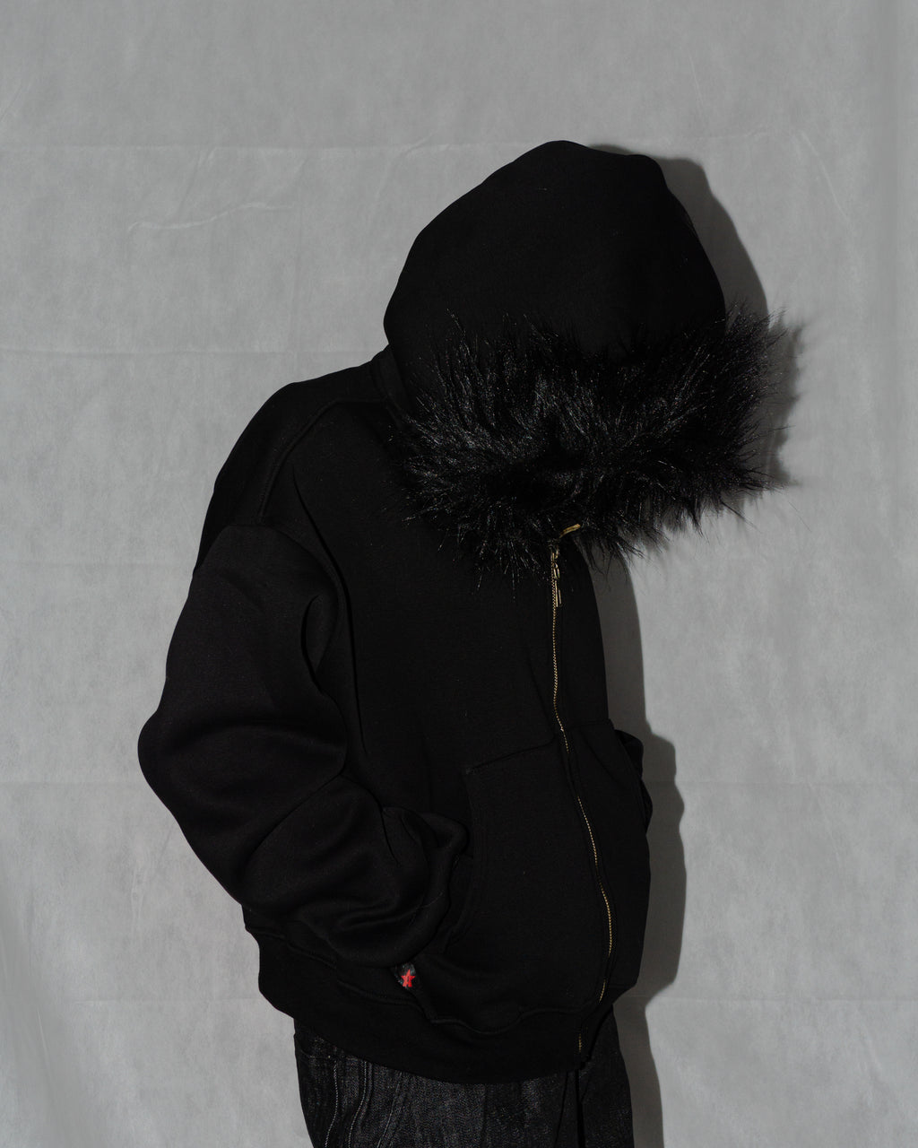 amfy fur zipup hoodie